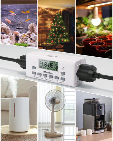 NEARPOW timer outlets for lamps show dual-control convenience.