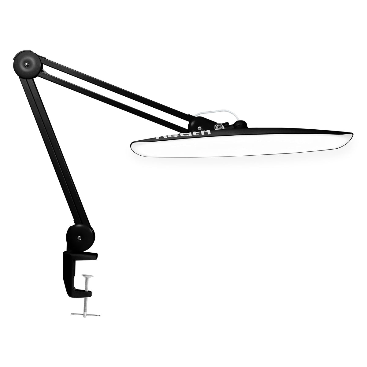 Neatfi XL nail desk lamp clamp on a manicure table for precise lighting.