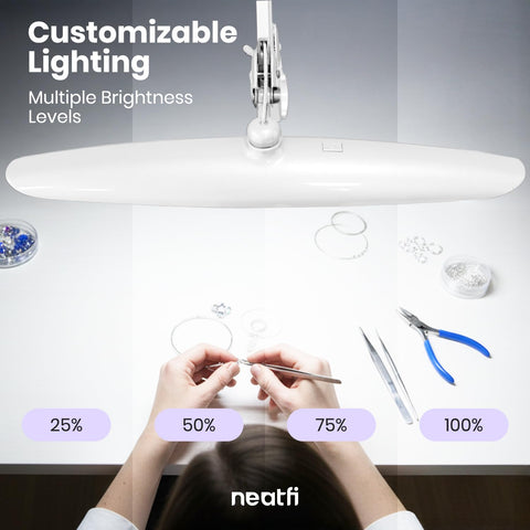 Neatfi XL lamp suited for nails, crafts, and workspaces.