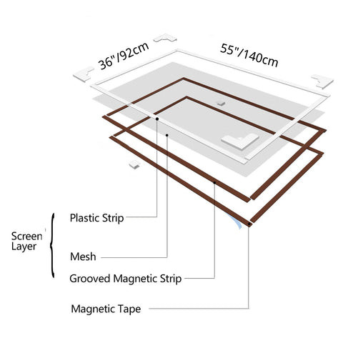 NeatiEase 55in-h-36in-w size guide image showing precise fit for compact spaces