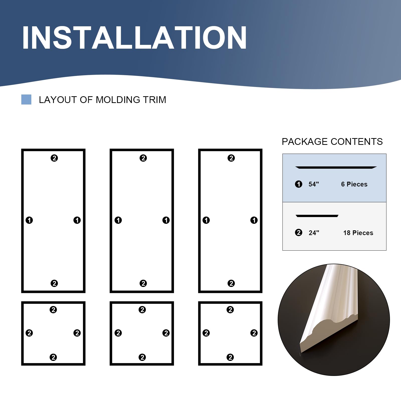 NeatiEase adhesive wall molding kit shown for simple DIY installation