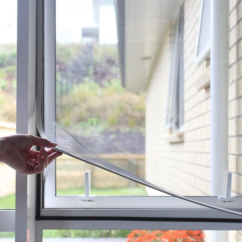NeatiEase adjustable window screen side view showing adaptable fit for various openings