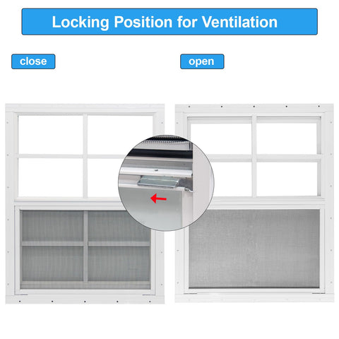 NeatiEase chicken coop window 12x18 for improved coop airflow.