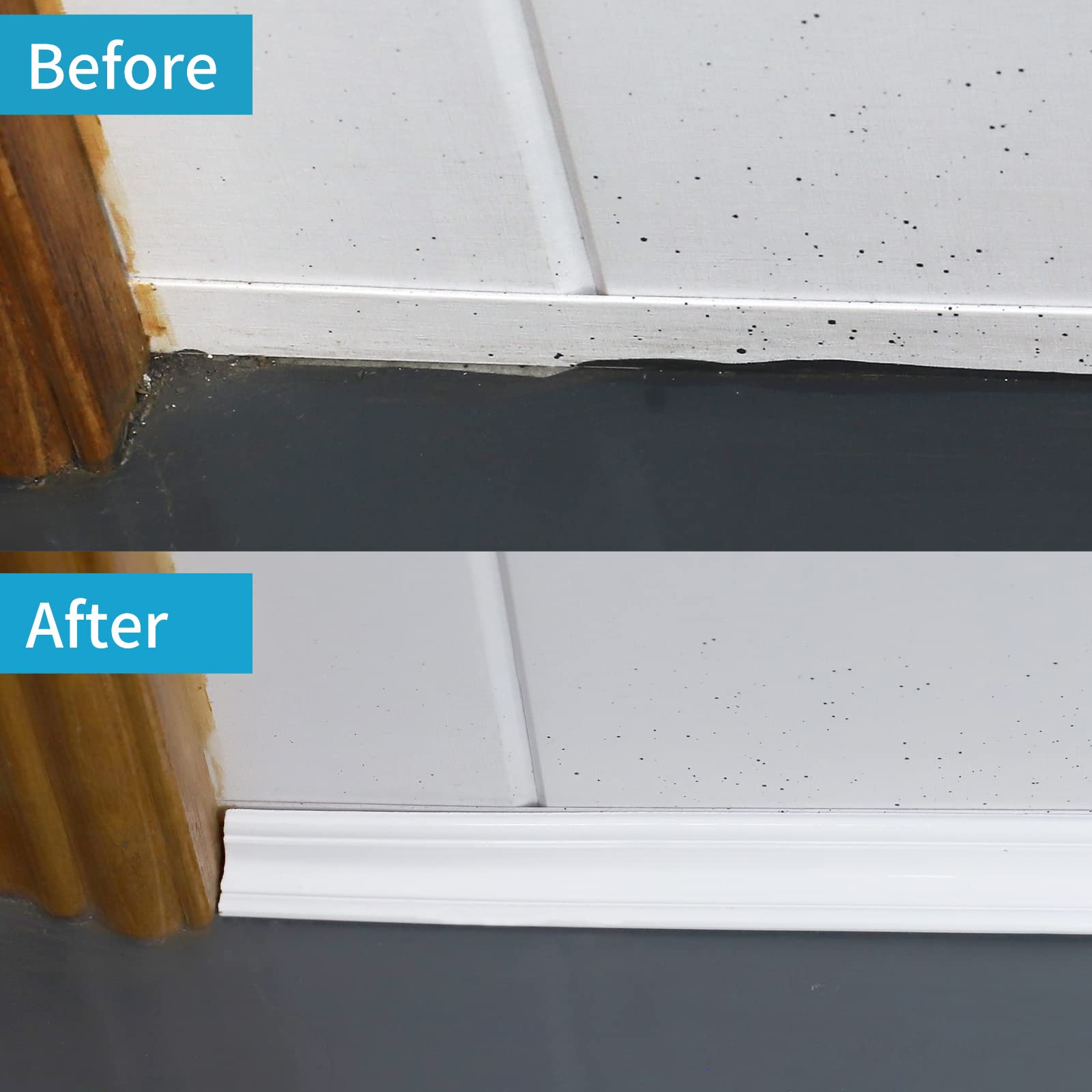 NeatiEase trim on kitchen tile edge to finish spaces