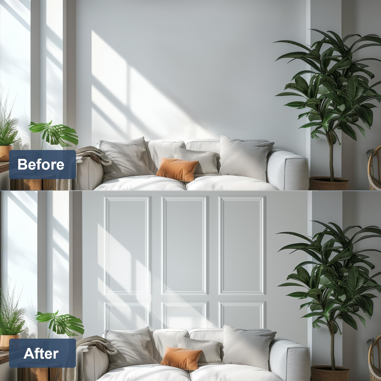 NeatiEase paintable molding finish ready to color match a room