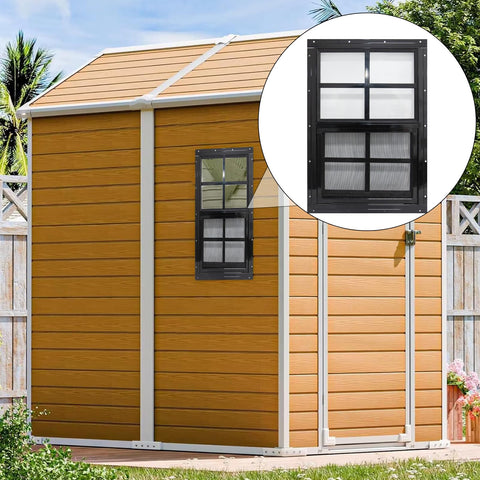 NeatiEase playhouse window with black frame enhances natural light and ventilation.