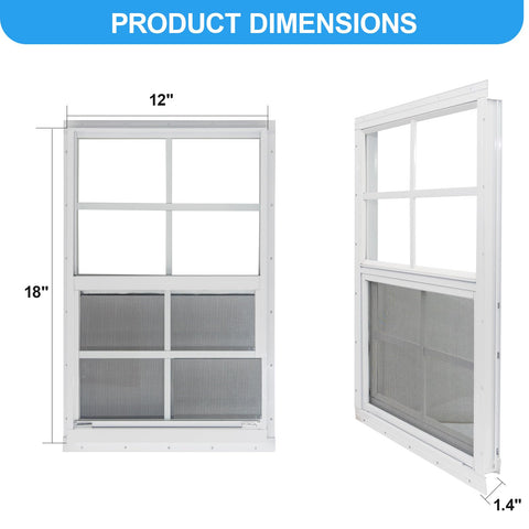 NeatiEase shed window with fiberglass screen for airflow while keeping bugs out.