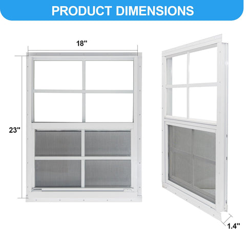 NeatiEase aluminum frame shed window 18x23 resists rust and weather.