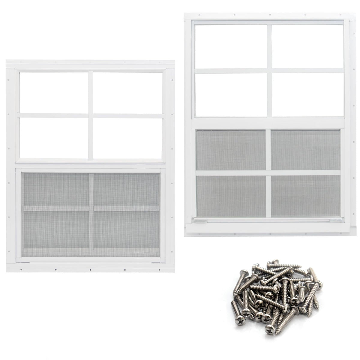 NeatiEase shed window 18x23 flush mount tempered glass for secure ventilation.