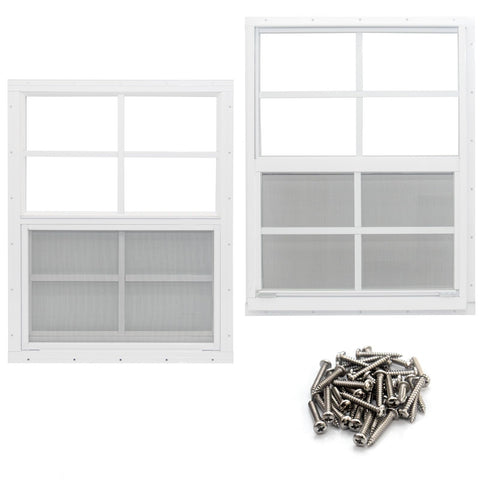 NeatiEase shed window 18x23 flush mount tempered glass for secure ventilation.