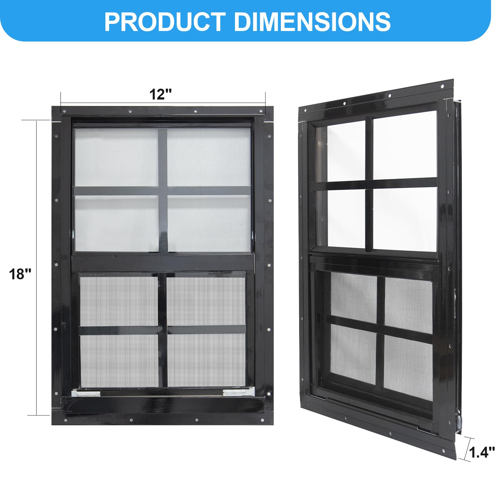 Close-up of tempered glass on NeatiEase shed window showing wind resistance.
