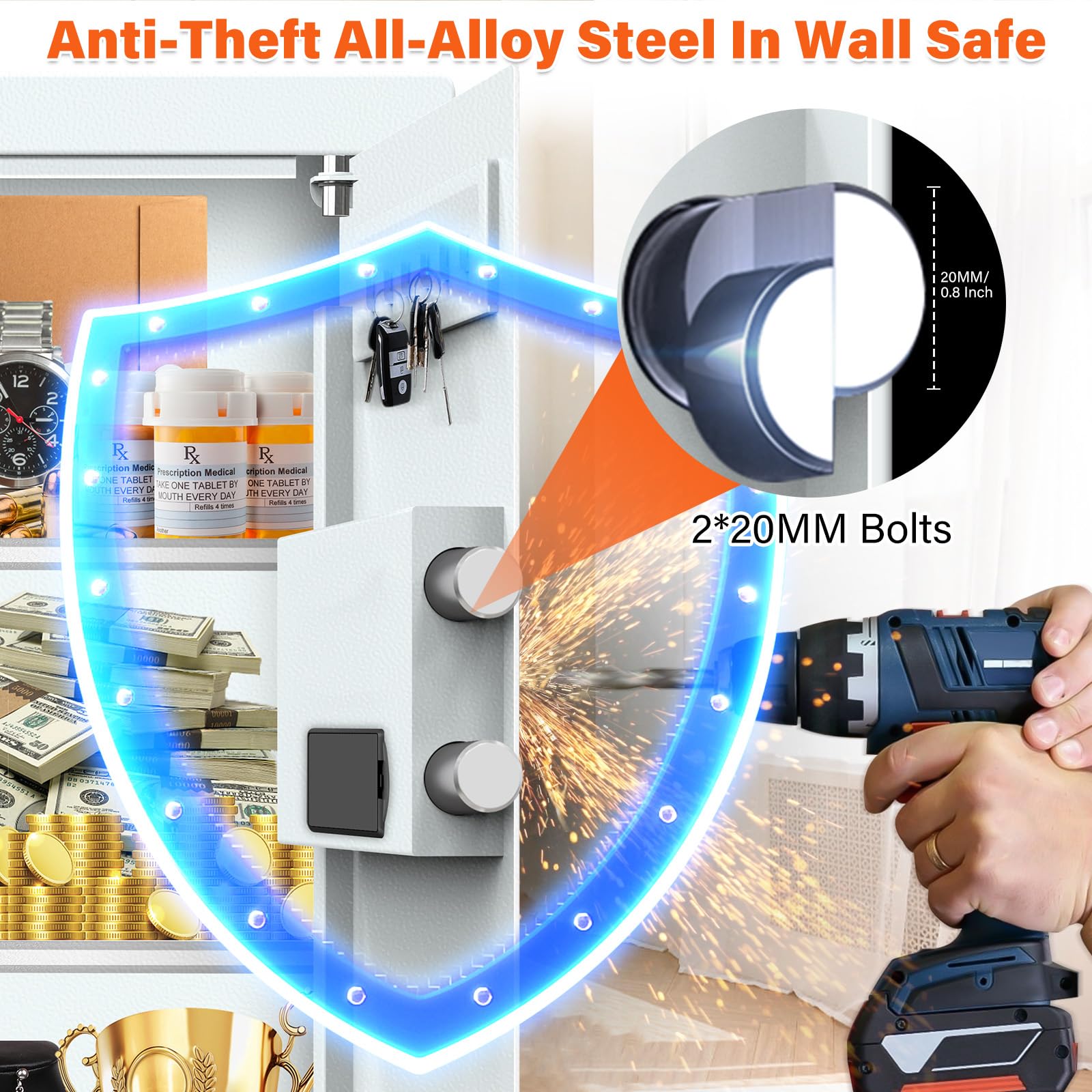Nebakne anti-theft design helps discourage tampering and forced entry.