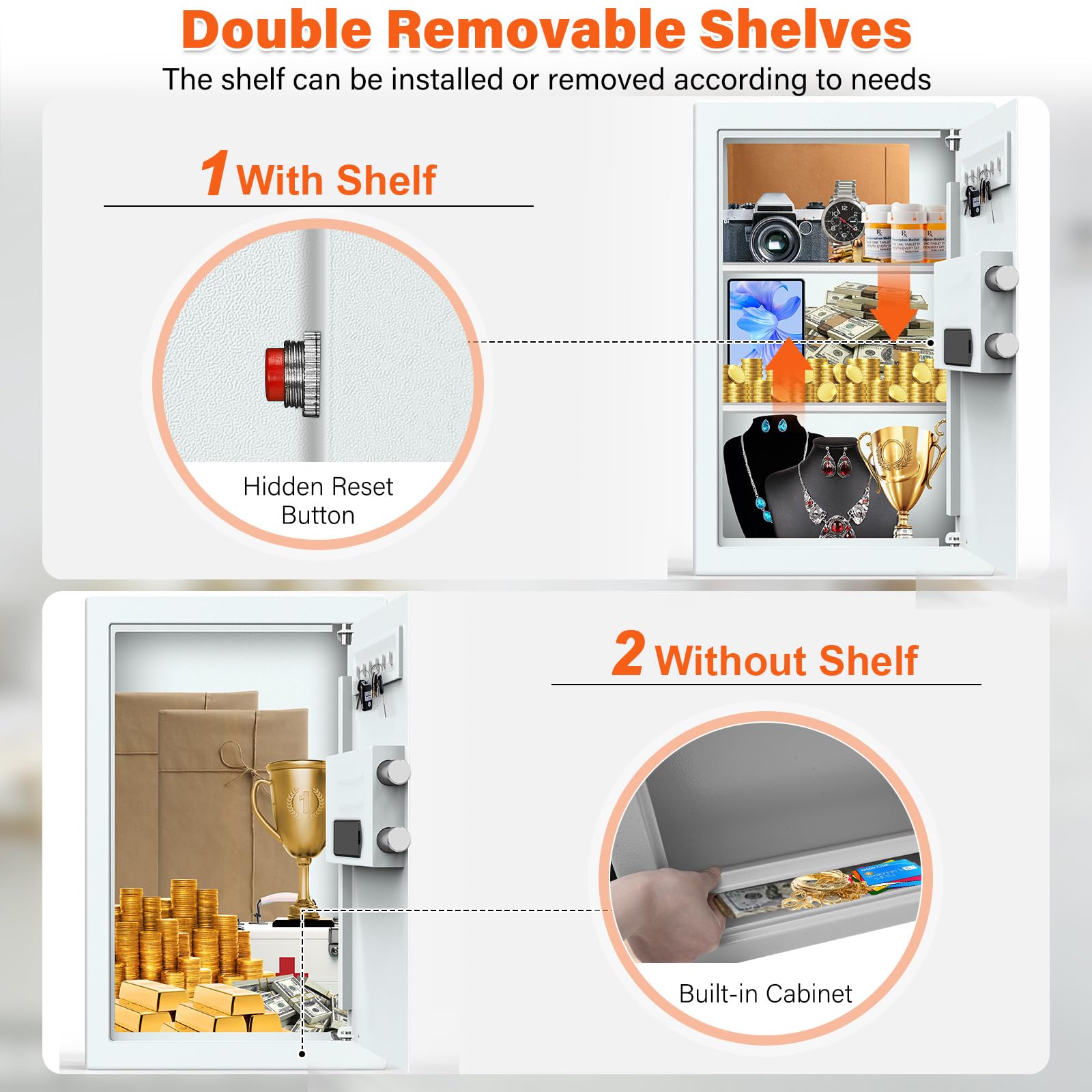 Nebakne wall safe with combination lock offers customizable security codes.