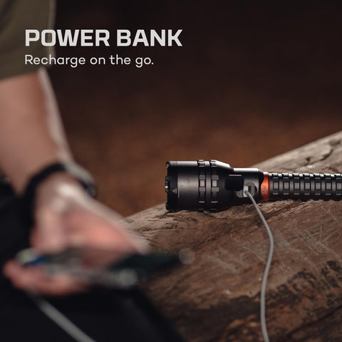 NEBO 12K Flashlight in outdoor use demonstrates long-duration brightness in challenging terrain.