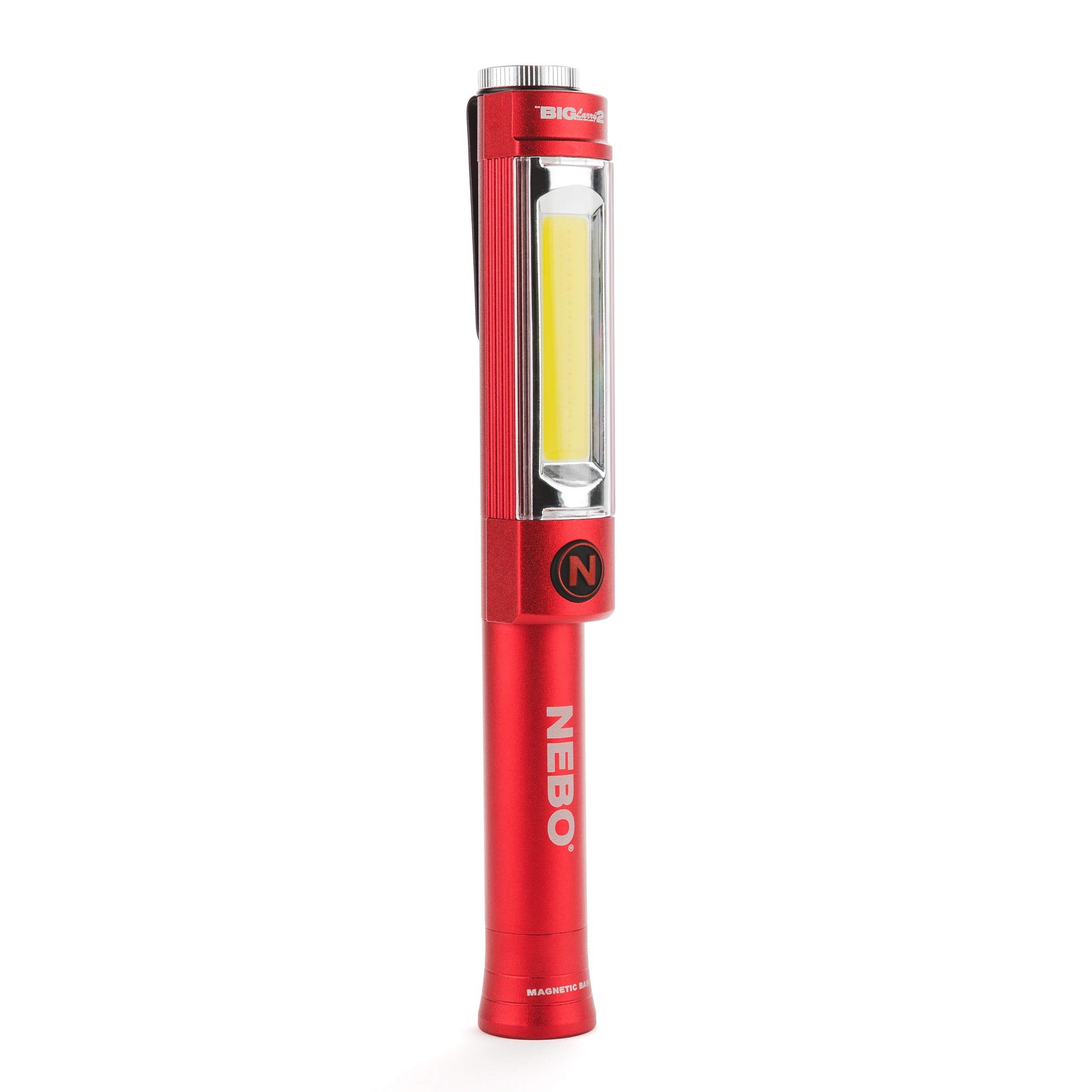 NEBO Big Larry 2 work light with magnetic base for hands-free illumination.