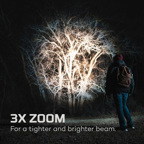 NEBO DaVinci 5000 zoom control for flood-to-spot versatility.