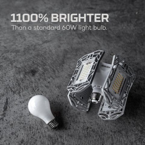 NEBO High Bright 9000 installed via standard socket shows no rewiring required for quick setup