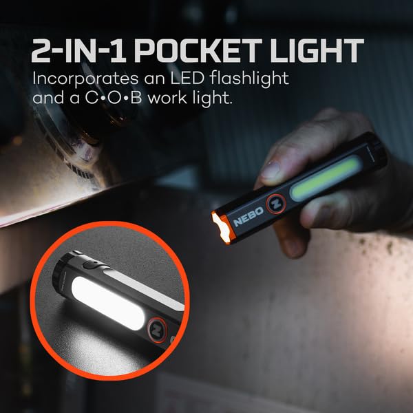 NEBO Mini Larry 500 spotlight mode beam demonstrates high brightness for tasks.