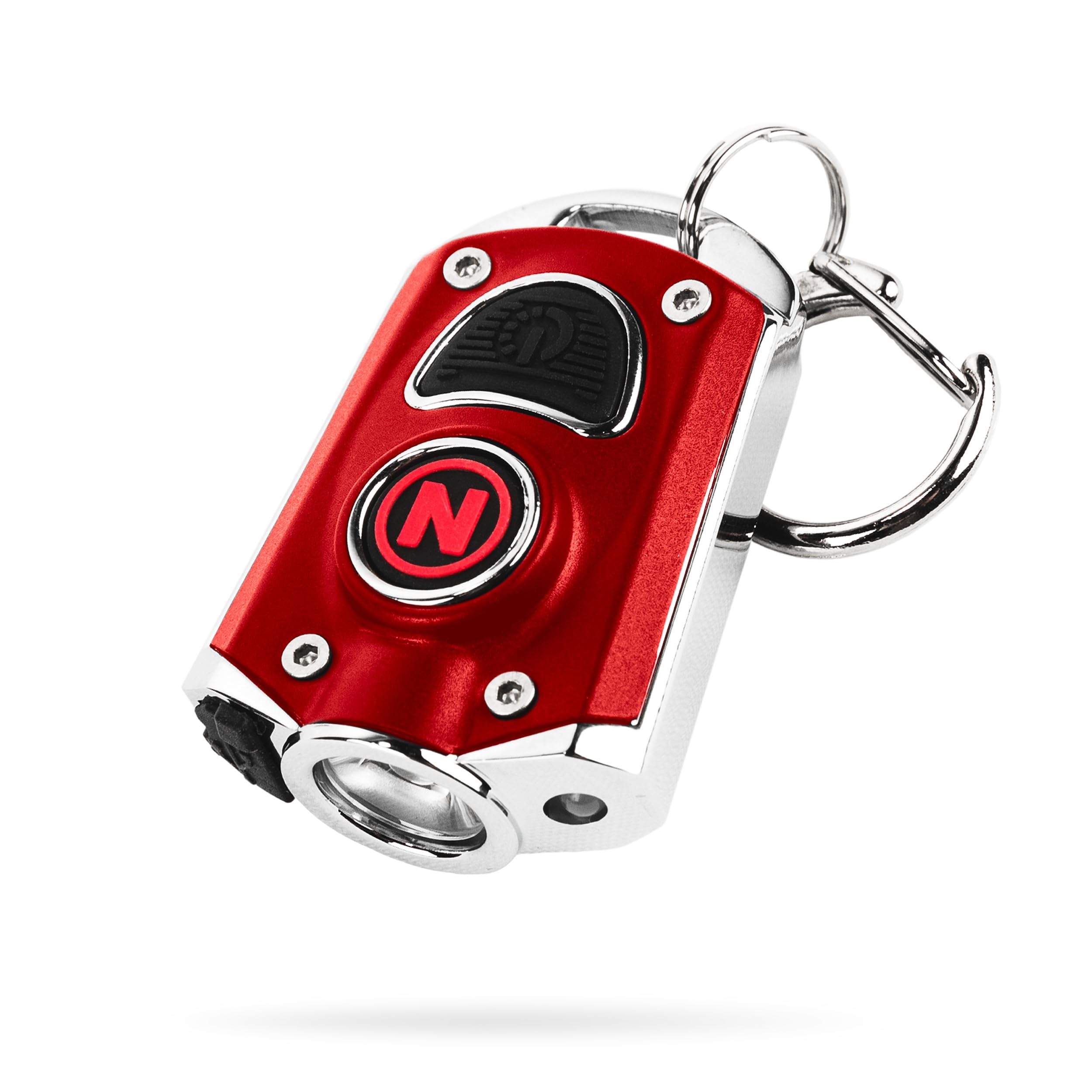 NEBO MYCRO keychain flashlight on a key ring for everyday visibility