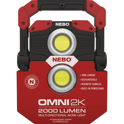 NEBO OMNI 2K includes USB-C charging cable for quick recharging