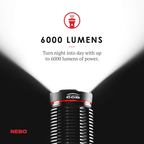 NEBO Redline 6K flashlight battery indicator helps monitor charge level