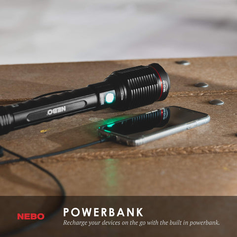 NEBO Redline 6K flashlight charging port micro USB for quick recharging