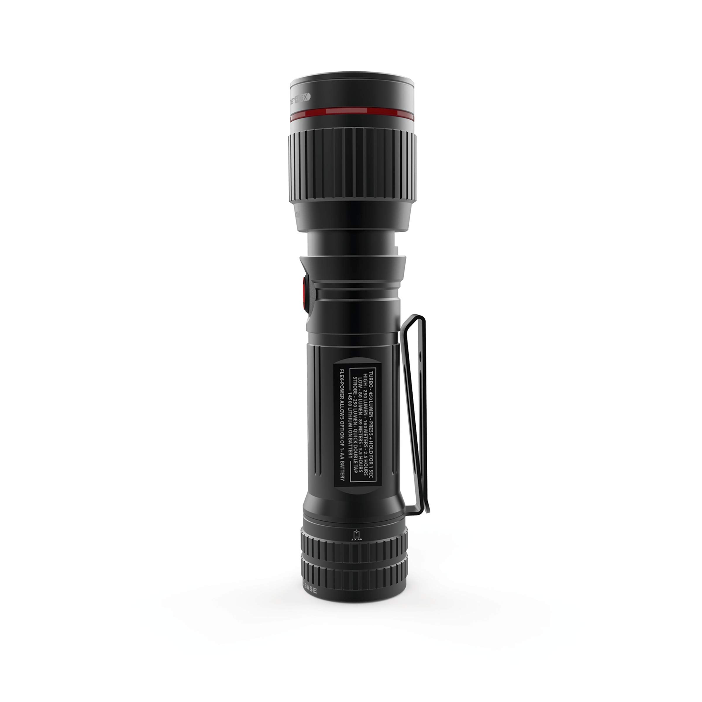 NEBO Redline Flex Light 6x zoom for close and distant lighting.