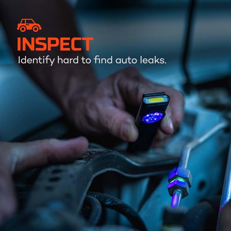 NEBO Slim Mini UV flashlight with high and low UV modes for spot checks