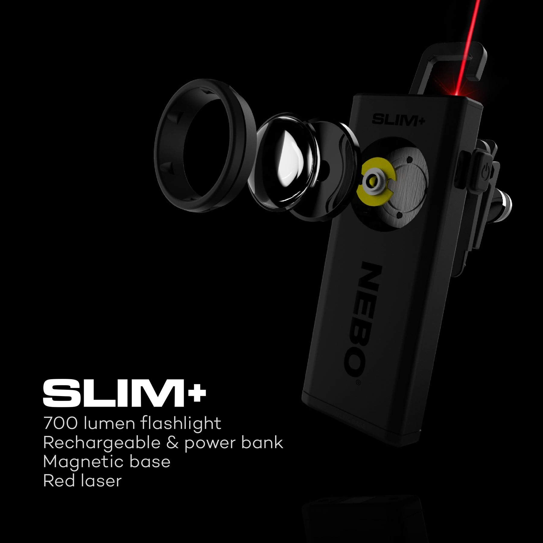 NEBO Slim+ beam in dark environment illustrates visibility for night tasks