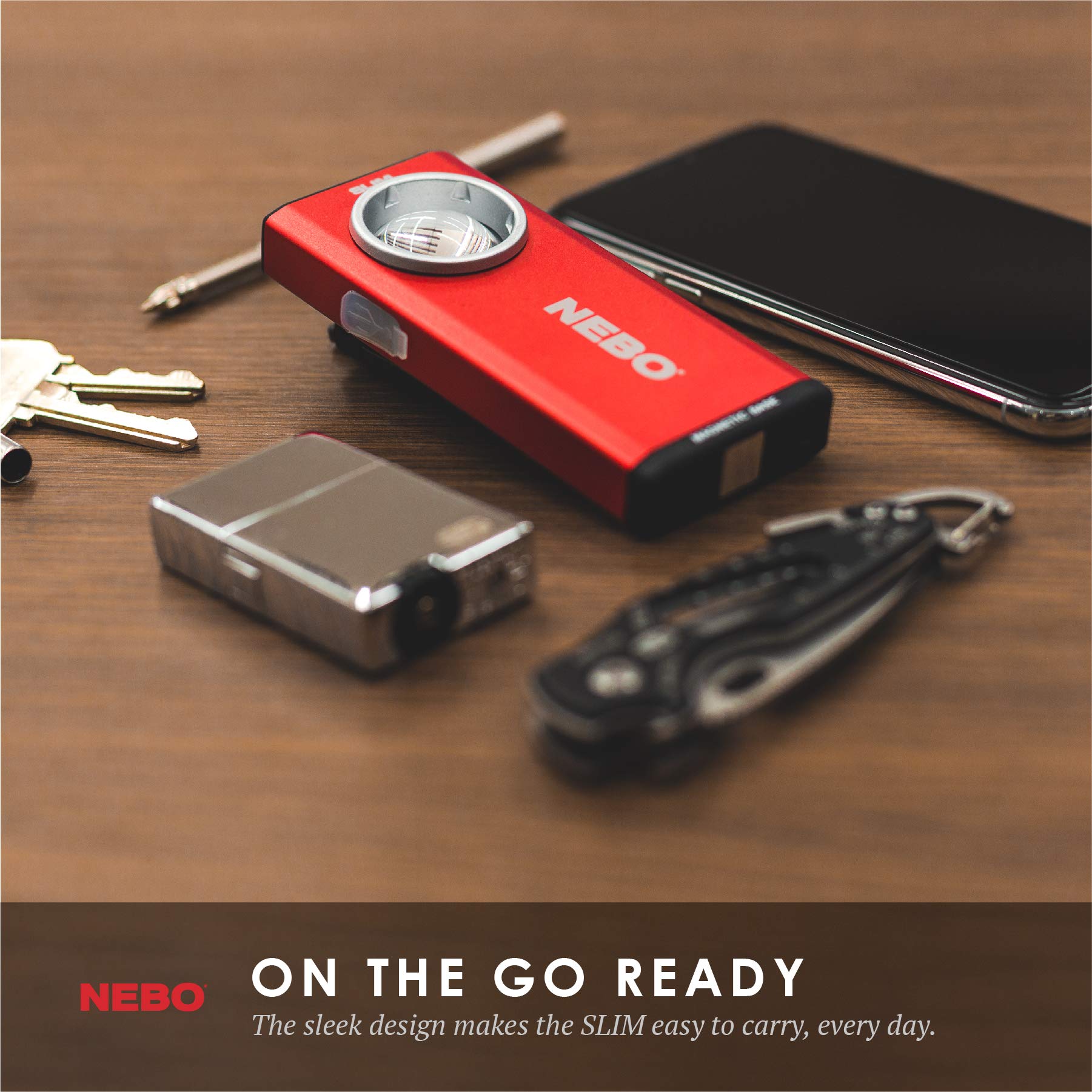 Nebo Slim built with water-resistant aluminum for durable performance.