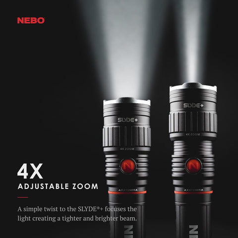 NEBO SLYDE+ magnetic base keeps light steady on metal surfaces.