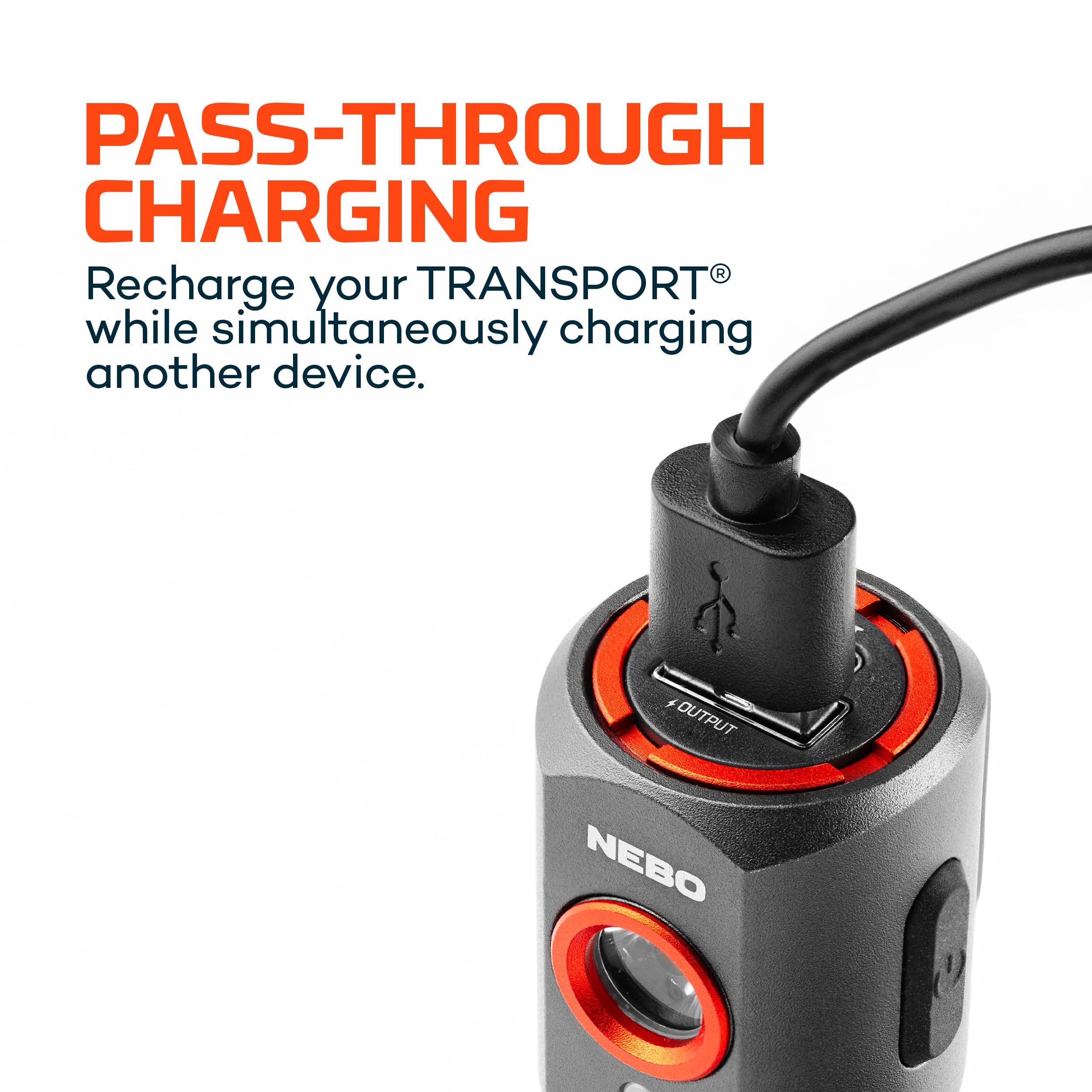 NEBO Transport 400 magnetic pocket clip for hands-free use