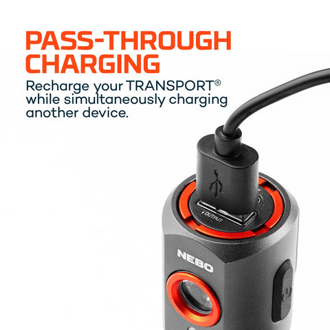 NEBO Transport 400 magnetic pocket clip for hands-free use
