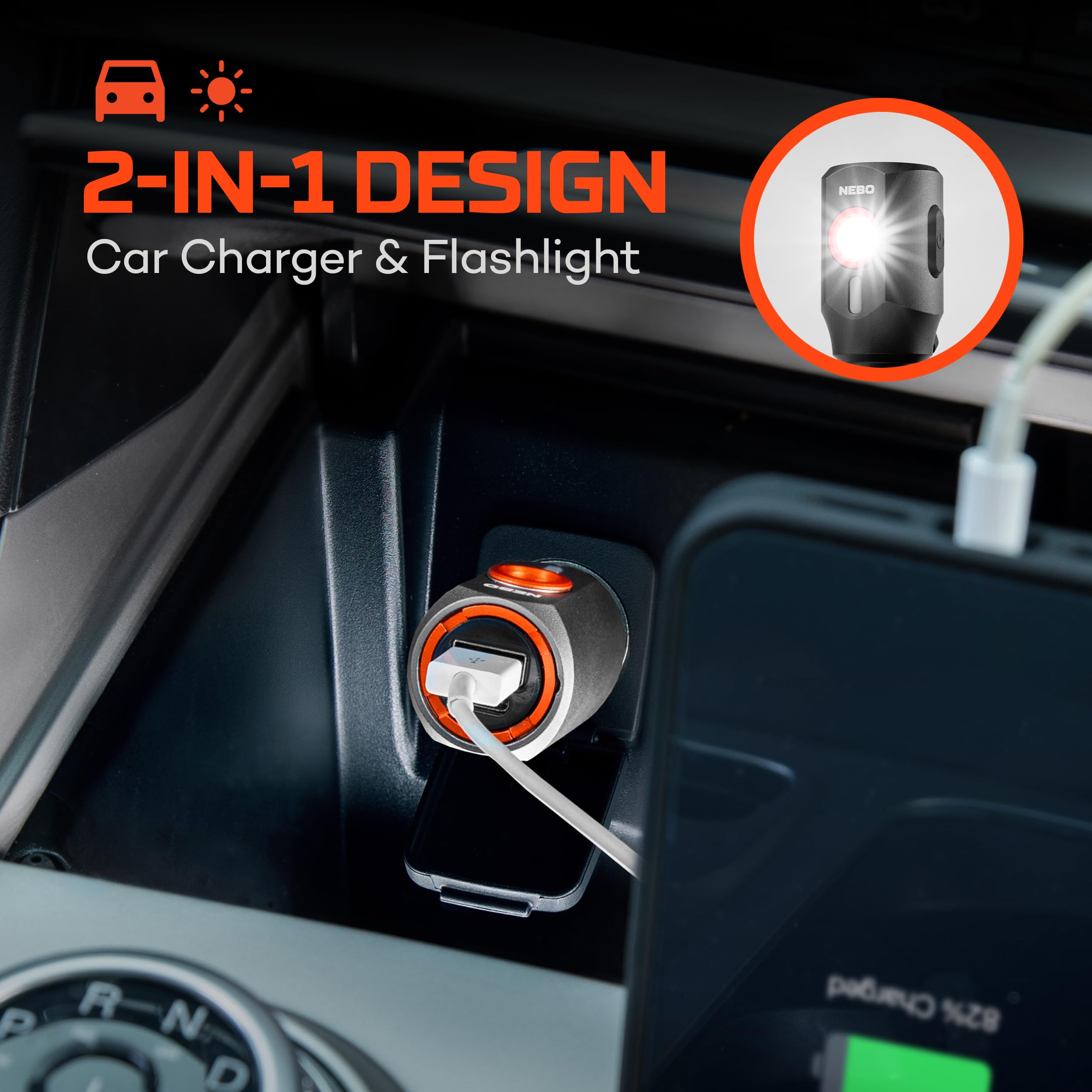 NEBO Transport 400 turbo mode for maximum brightness during inspections