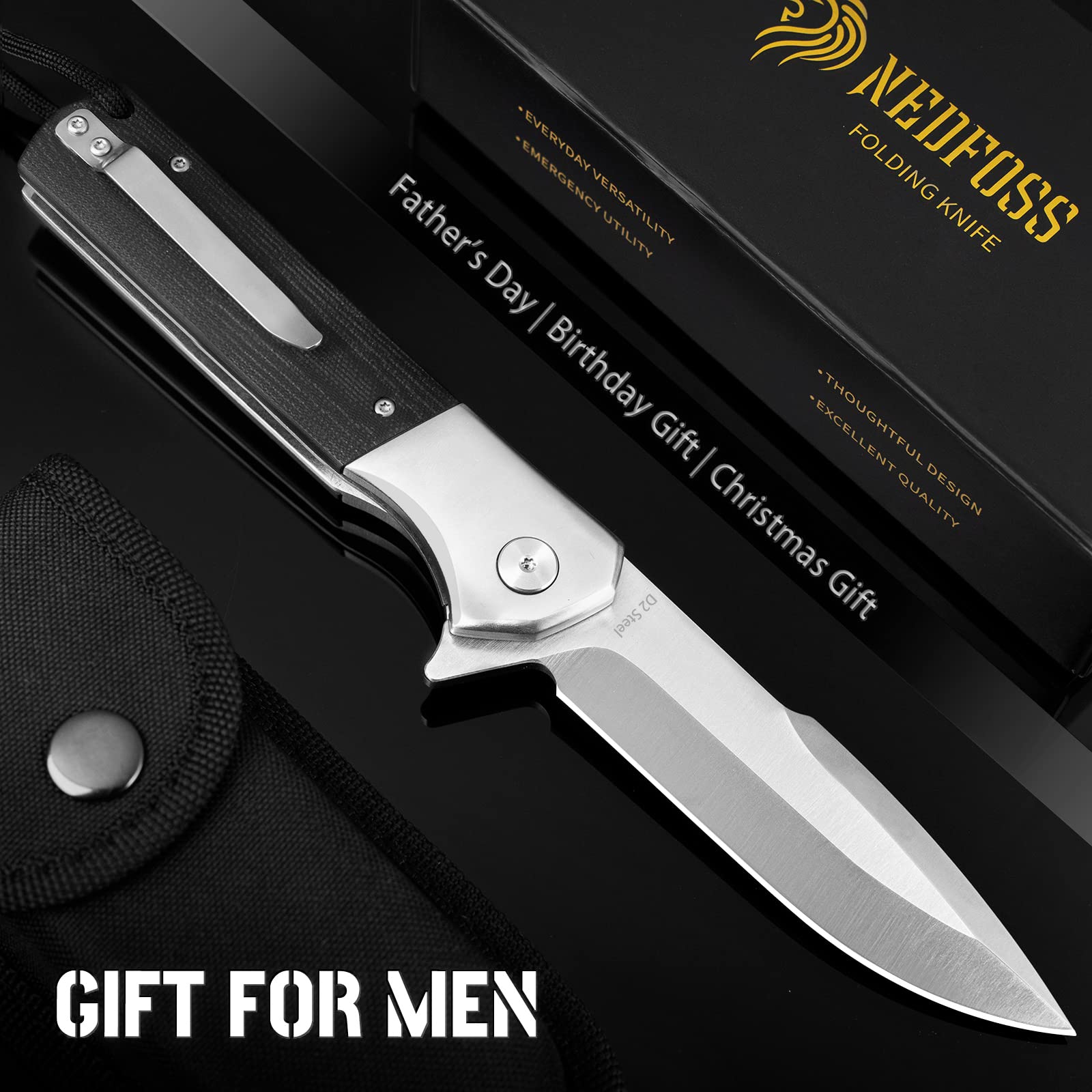 NedFoss BEAST brass bearing pivot enabling smooth blade deployment