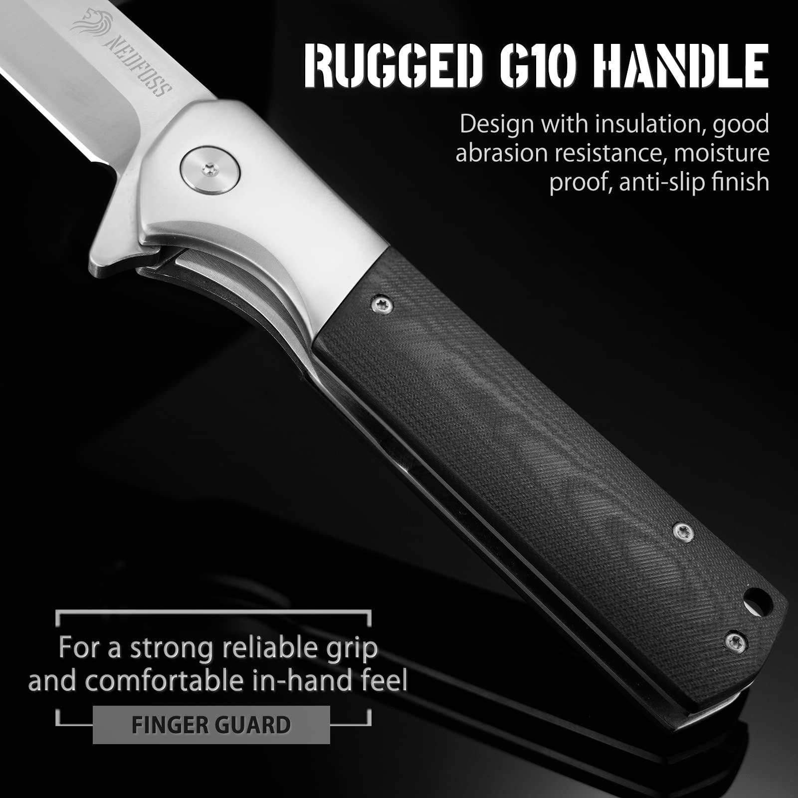 NedFoss BEAST D2 steel blade with sharp edge and toughness