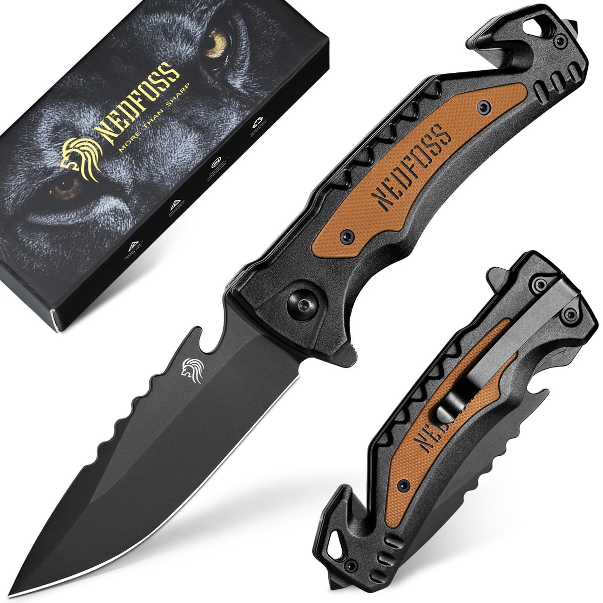 NedFoss DA169 blade close-up highlighting sharp edge and titanium coating.