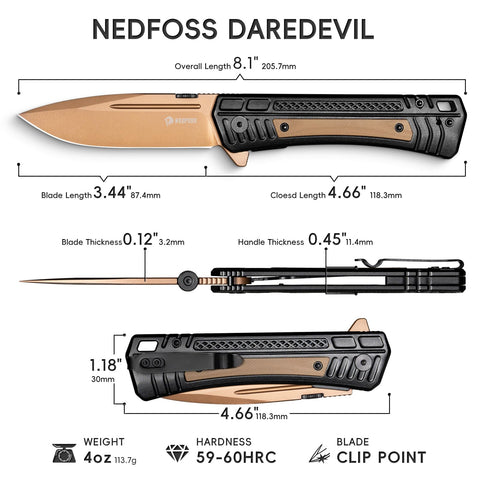 NedFoss Daredevil safety lock keeps the blade secure during carry