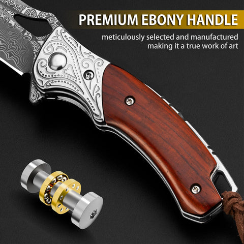 Genuine leather sheath by NedFoss protects the knife during carry.