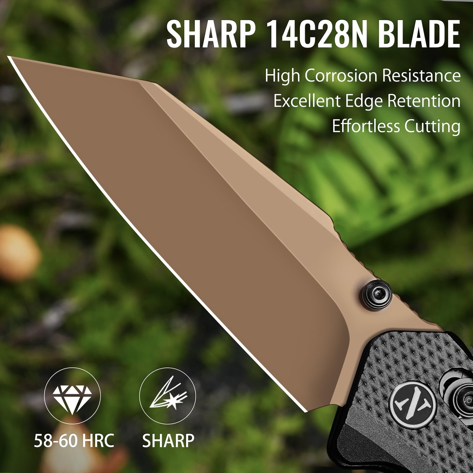 NedFoss Nile Crocodile handle provides secure, crocodile-textured grip.
