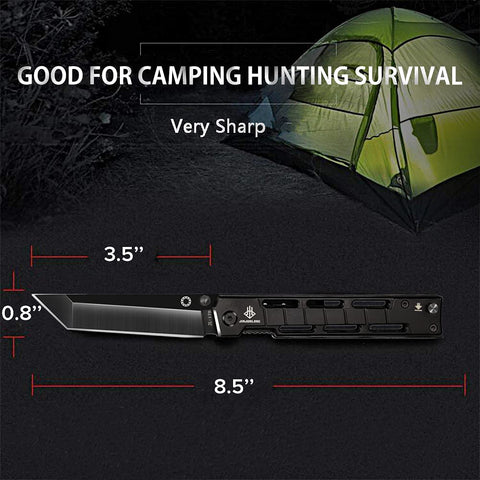 Outdoor NedFoss survival knife in action for camping and hiking.
