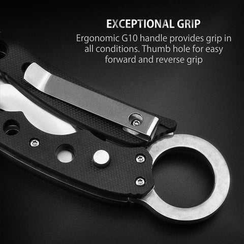NedFoss pocket knife button-lock system indicating secure locking for one-handed use.