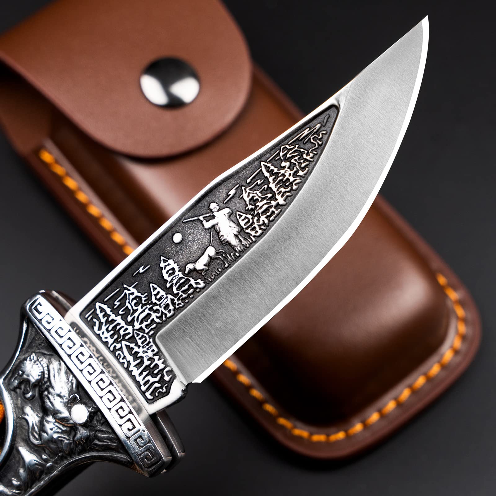NedFoss TIGER ROAR handle detail in colorful resin for secure grip.