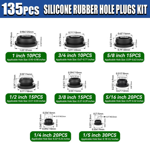 NEEBETEK eight-size plug assortment displayed for versatile projects.