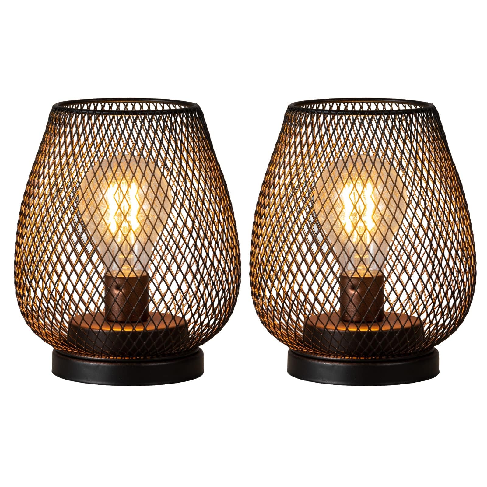 NEEDOMO 2-pack battery lanterns provide warm ambient light for patios.