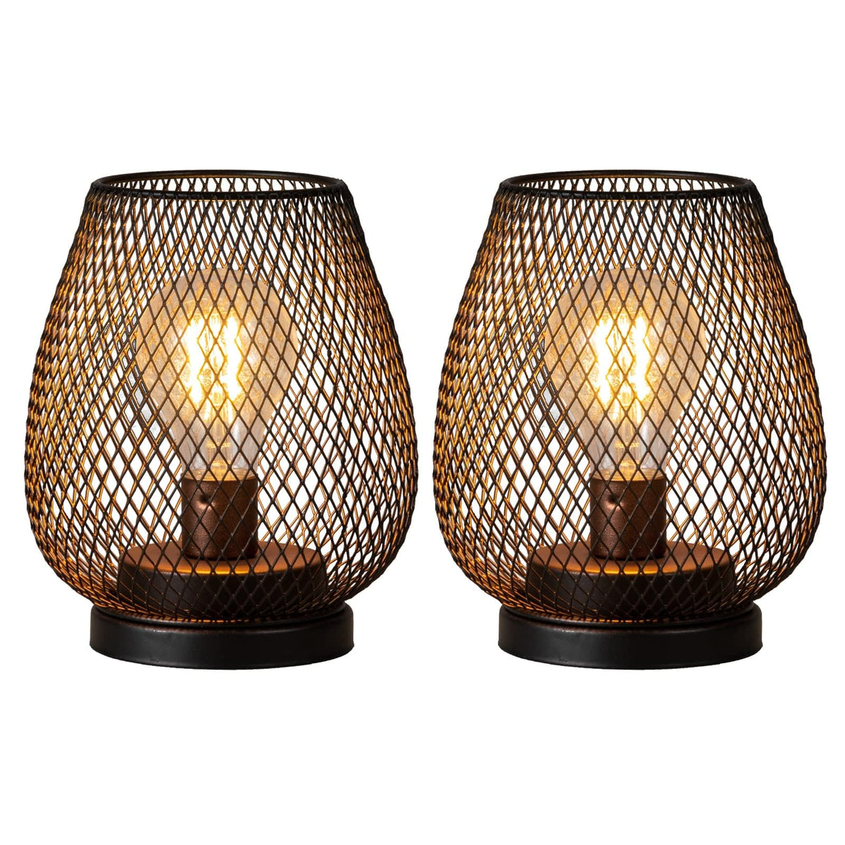 NEEDOMO 2-pack battery lanterns provide warm ambient light for patios.