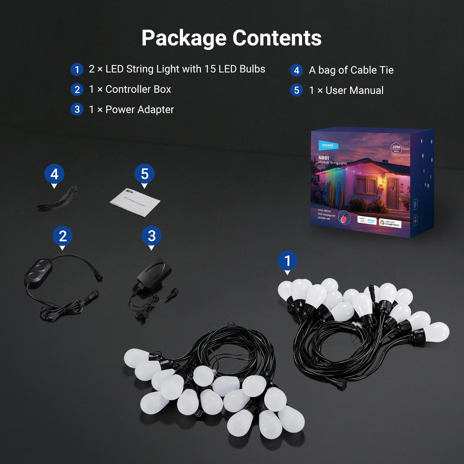 NEEWER durable outdoor lighting suitable for patios and yards