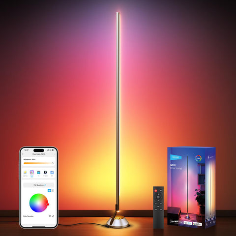 NEEWER NF01 ambient floor lamp displaying versatile color scenes for living spaces