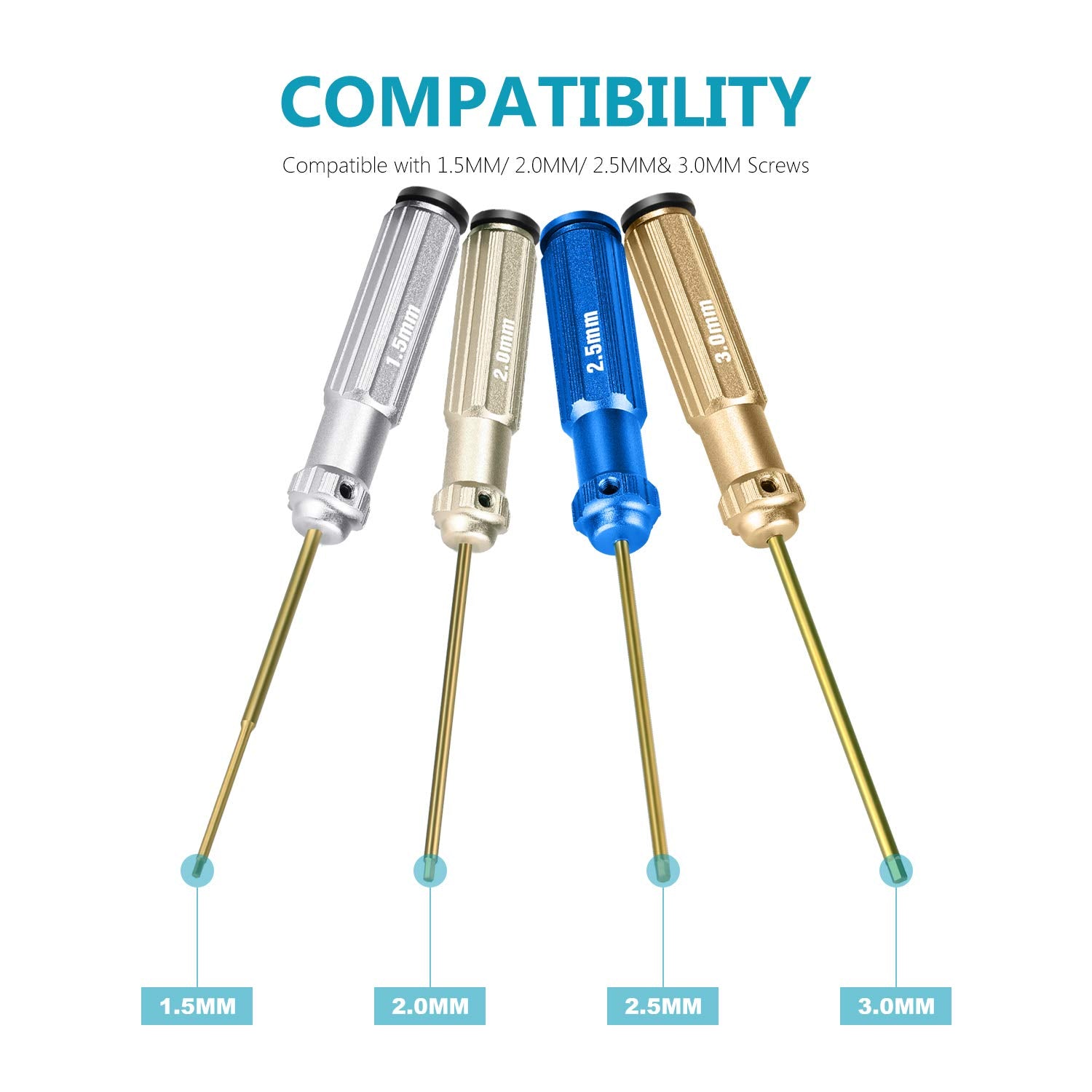 NEEWER durable Titanium Nitride coating on red handles for long life