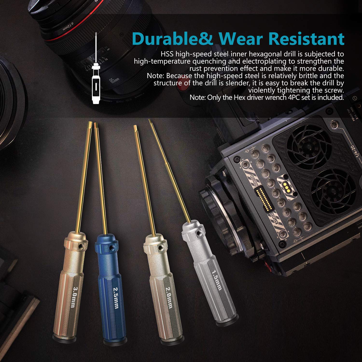 NEEWER red-handled hex drivers designed for quick size recognition and grip